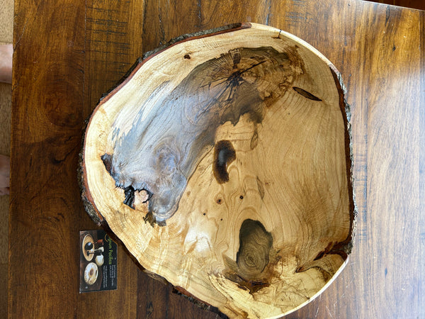 63  Large Live Edge Spalted Oak Bowl