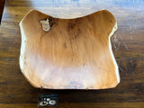 68  Large Yew Wood Bowl with Pedestal