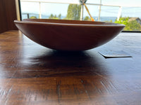 66  Large Yew Wood Bowl with Metal Inlay