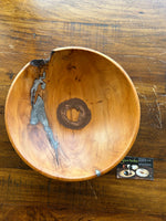 65  Medium Yew Wood Bowl with Metal Inlay