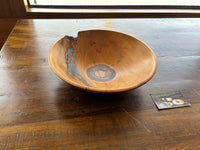 65  Medium Yew Wood Bowl with Metal Inlay