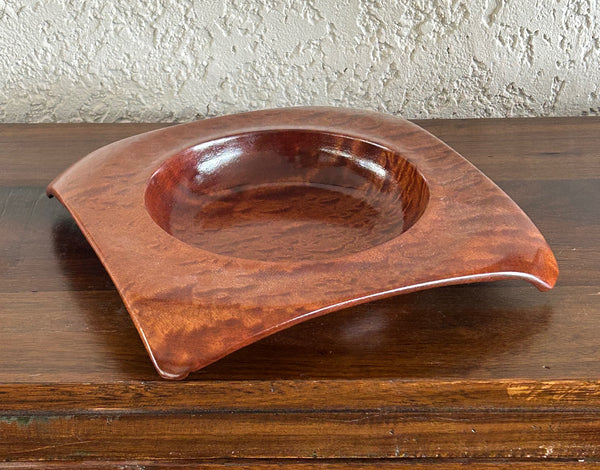 47 Red Zebrawood Square Bowl